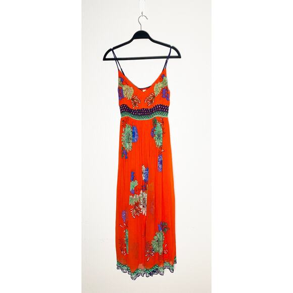 Maeve X Anthropologie Women's Ikebana Dress Flowy Maxi Dress Spaghetti Straps 6 - Picture 4 of 13